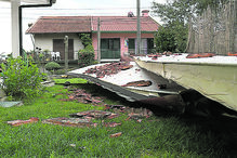 Famalicão. Danos provocados pela passagem da depressão ‘Martinho’ junto a uma moradia em Famalicão. 