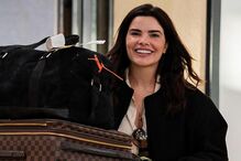 Vanessa Giácomo na chegada a Lisboa