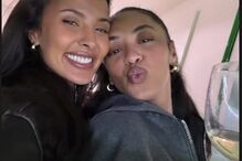 Maya Jama e uma amiga no Estádio José Alvalade 