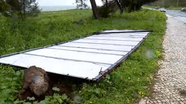 Painel publicitário cai em Paço de Arcos 
