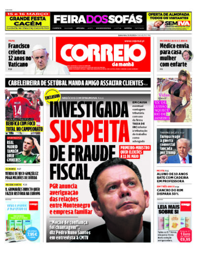 Capa de quinta-feira, 13 de março de 2025