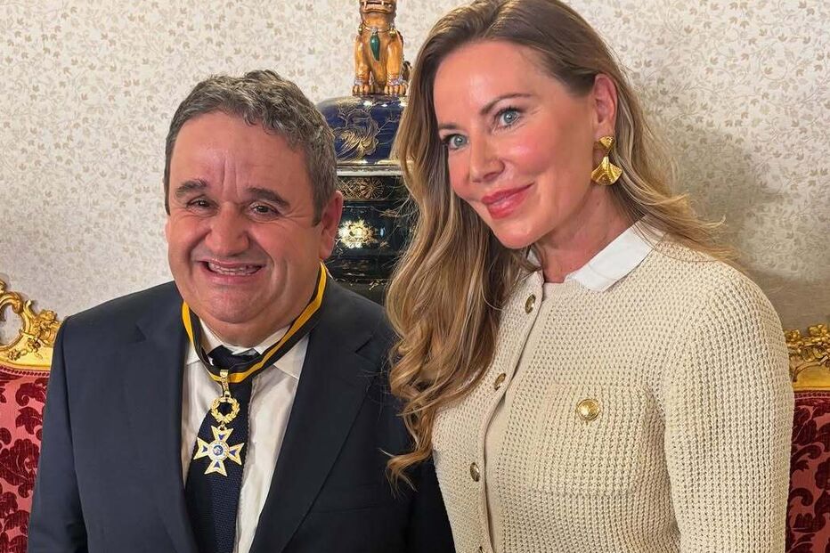 Lenka com o amigo, Fernando Mendes