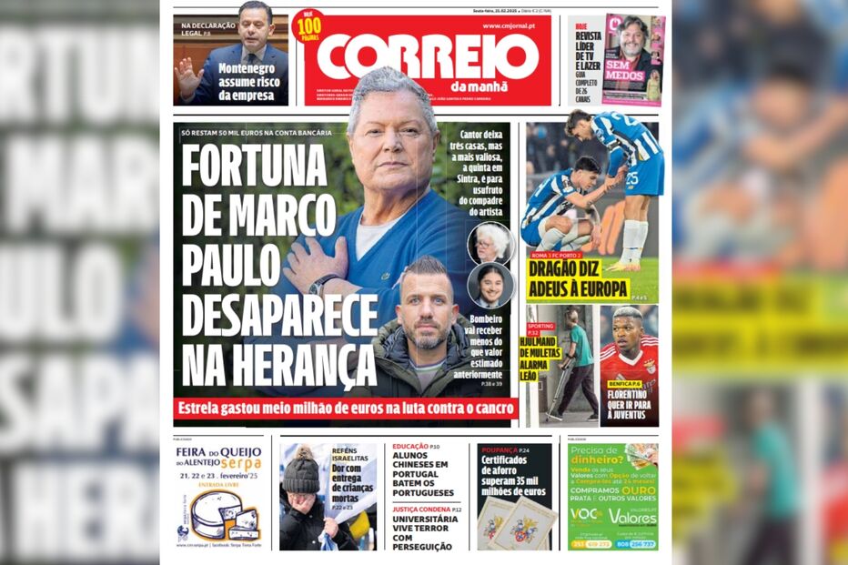 Capa do CM: Montenegro assume risco da empresa da família
