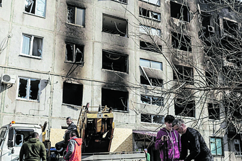 Destruição causada pelo ataque russo