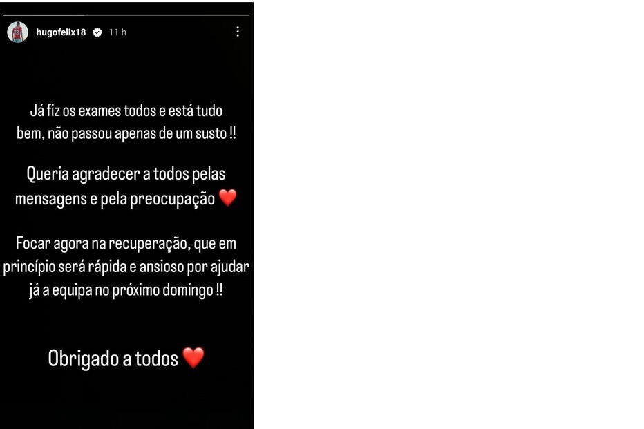 Irmão de João Félix quebra silêncio após ter saído de maca no jogo do Benfica B 