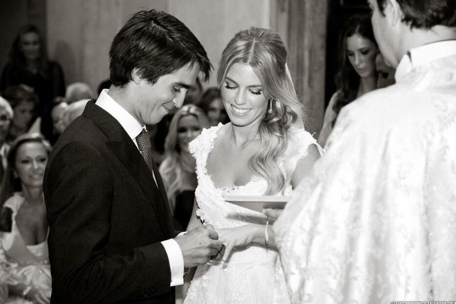 Pimpinha Jardim e Francisco Spínola no dia do casamento