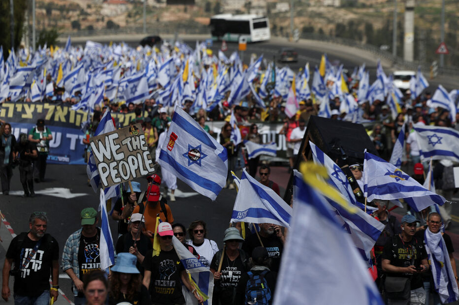 Manifestações contra o governo israelita e Benjamin Netanyahu para exigir a libertação dos reféns