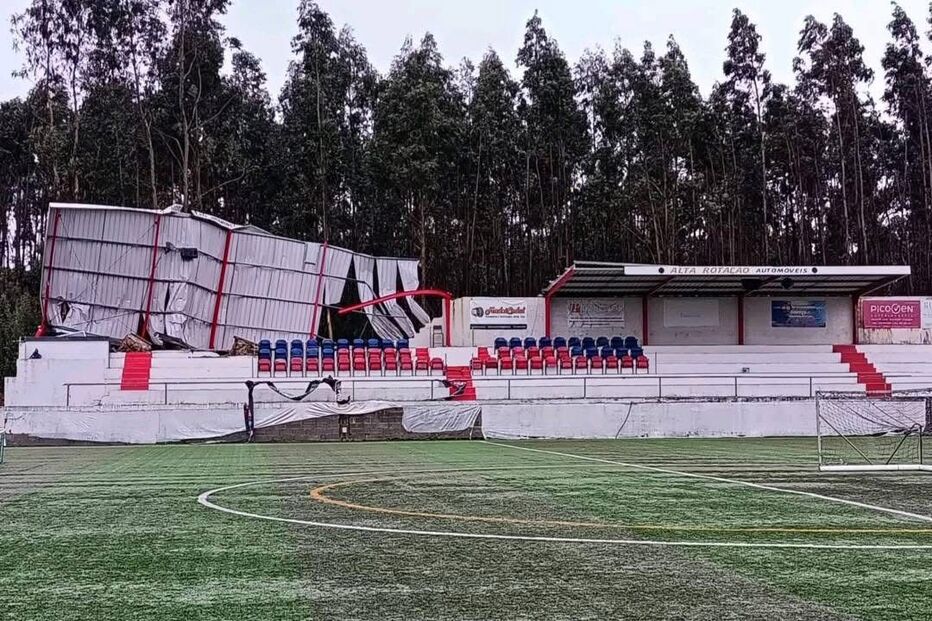 Destruição no FC Macieirense após o mau tempo