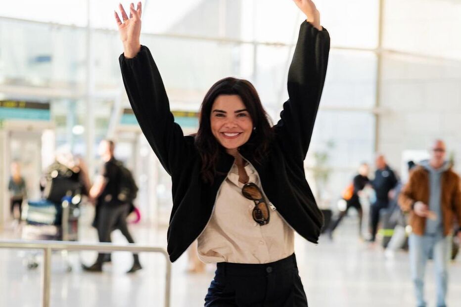 Vanessa Giácomo na chegada a Lisboa