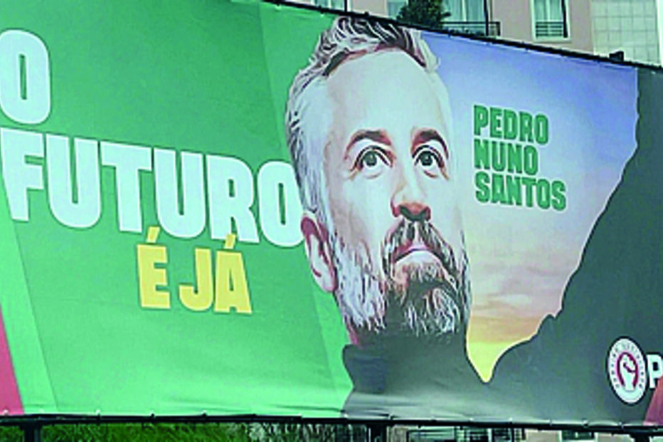 Novo cartaz pré-eleitoral do PS, «O FUTURO É JÁ», com Pedro Nuno Santos