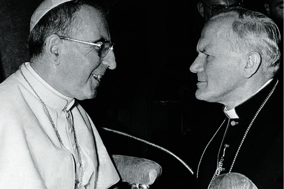 Papa João Paulo I com Karol Wojtyła, mais tarde João Paulo II