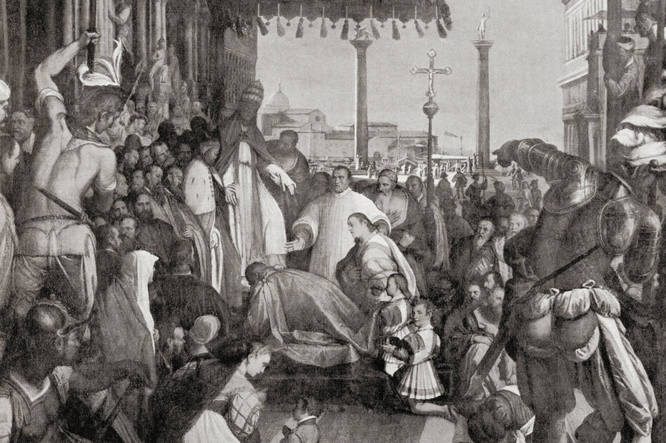 Papa Alexandre III com Frederico Barbarossa