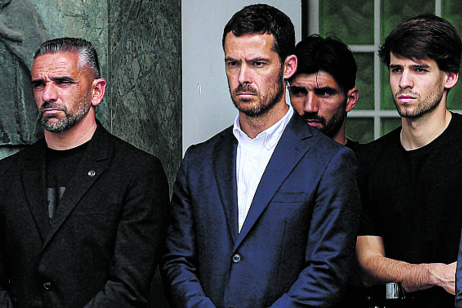 Rui Borges e alguns jogadores  presentes