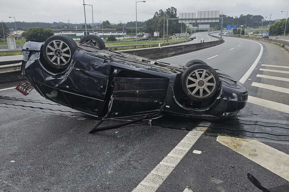 Dois feridos em despiste de carro em Santa Maria da Feira