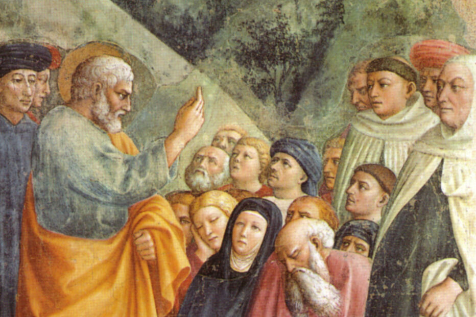 Sermão de São Pedro (quadro de Masolino, na Igreja de Santa Maria del Carmine, Florença) 