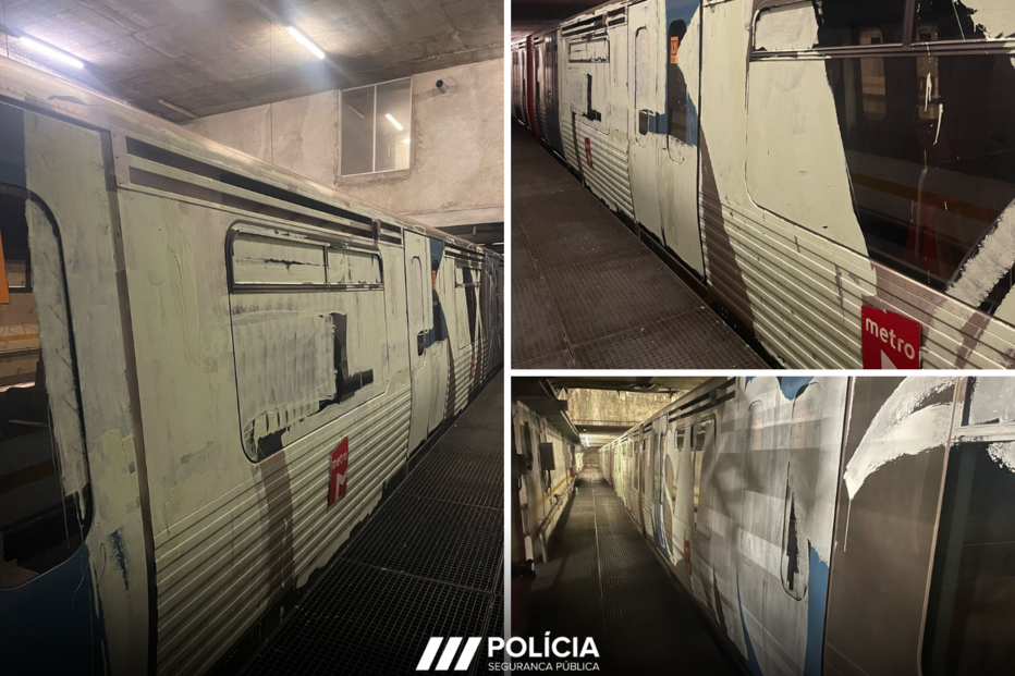 Carruagens foram grafitadas