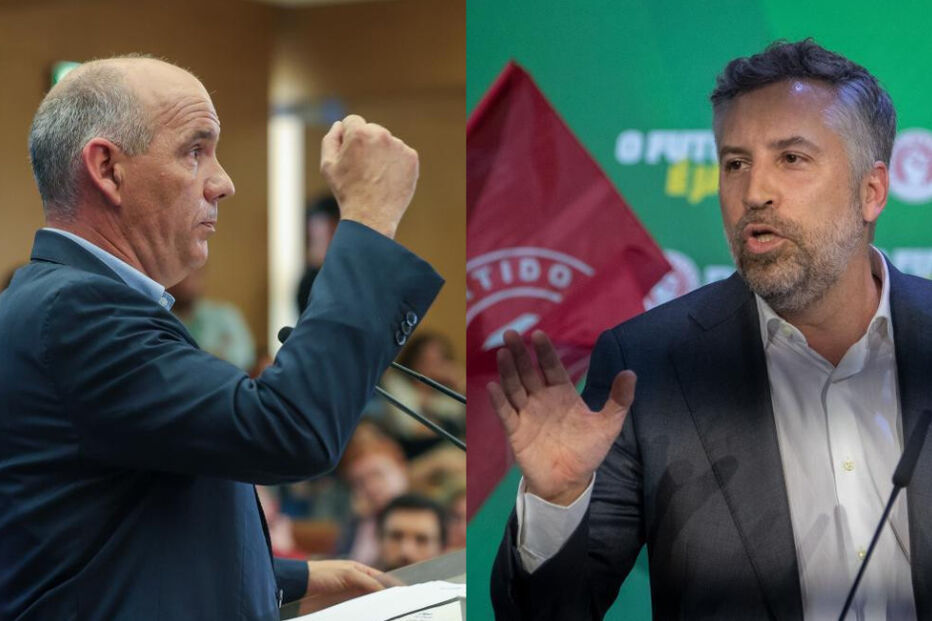 Paulo Raimundo, da CDU e Pedro Nuno Santos, do PS
