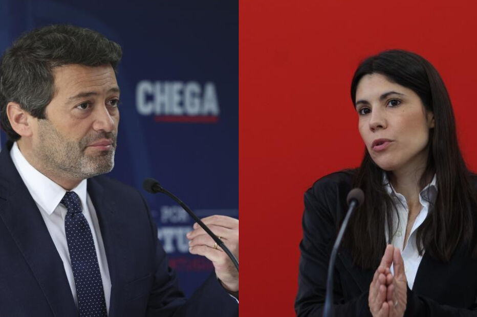 André Ventura, do Chega, e Mariana Mortágua, do BE