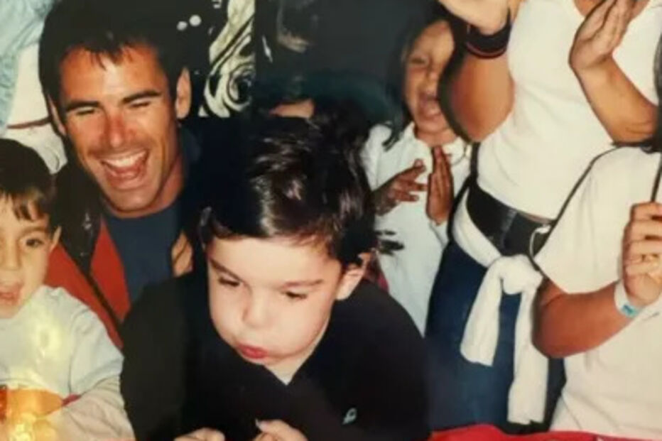 João Francisco Lima em criança ao lado de Pedro Lima