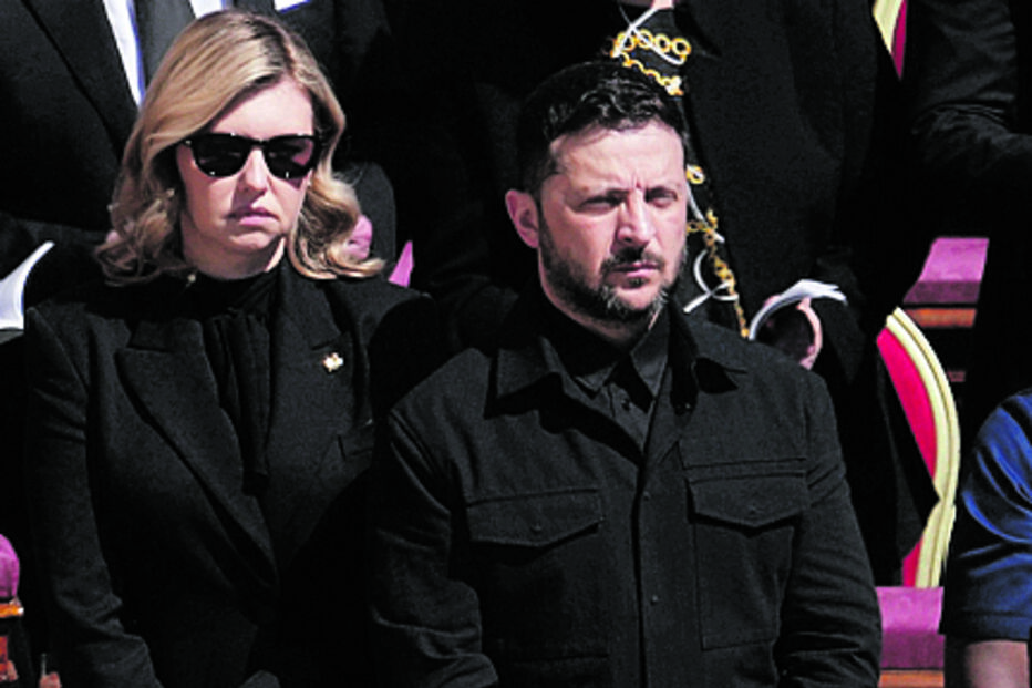 Zelensky com a sua esposa 