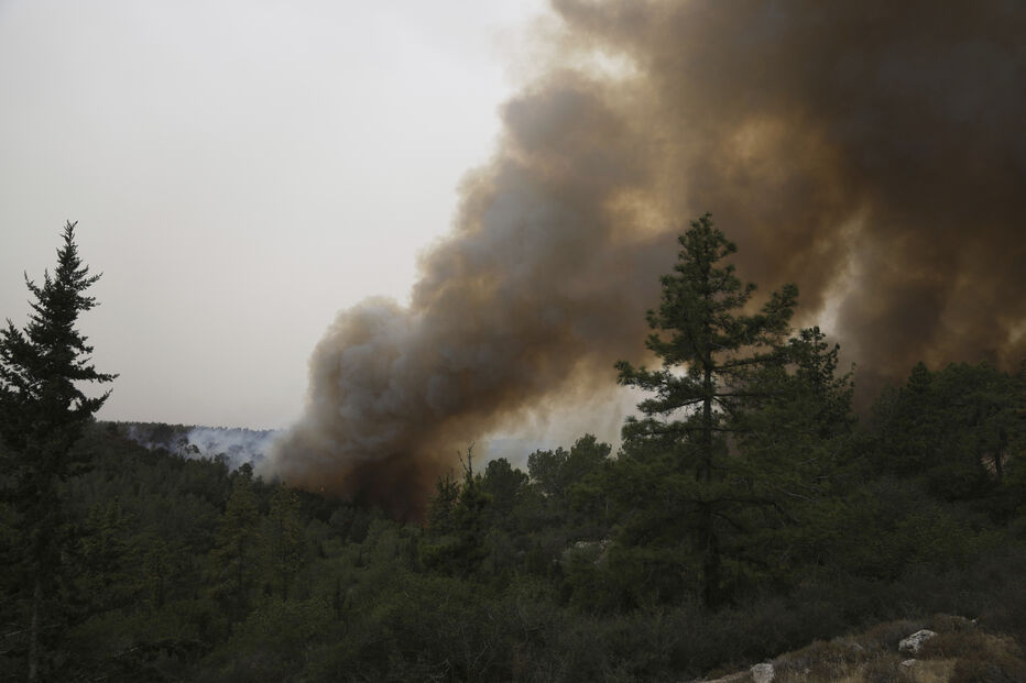 Incêndio florestal perto de Jerusalém