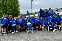 Sandra Madureira e claque dos Super Dragões em peregrinação a Fátima