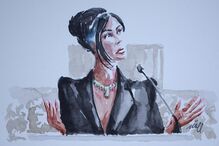 Desenho de Kim Kardashian em tribunal