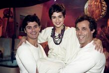 Leonardo Vieira com Oscar Magrini e Susana Félix na novela 'Ganância'