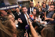 André Ventura celebrating Chega's election success