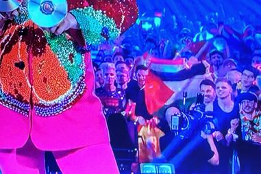 Bandeira da Palestina exibida no Festival Eurovisão da Canção 2025