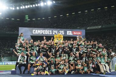 Festejos do Sporting ao sagrar-se bicampeão
