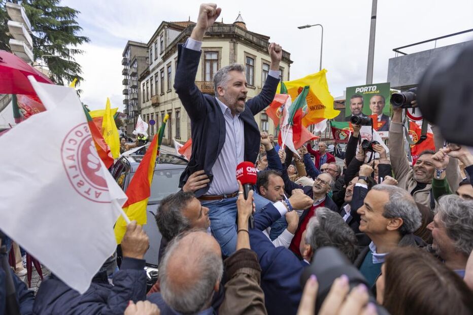 Pedro Nuno Santos em campanha, em Santo Tirso