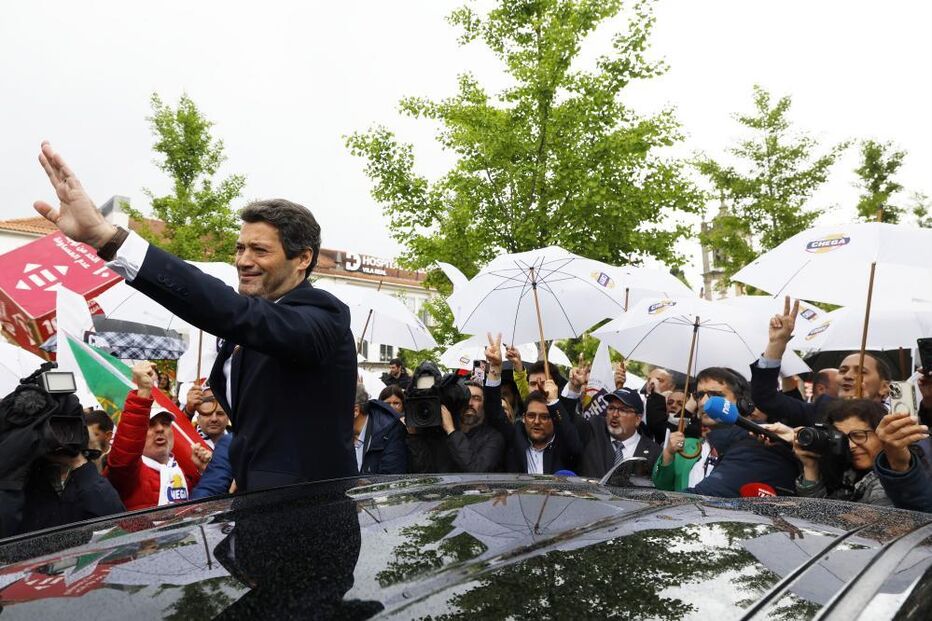 André Ventura em campanha eleitoral, em Vila Real