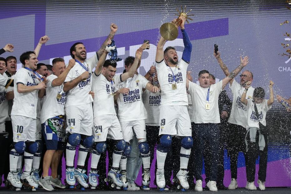 Óquei de Barcelos impõe-se nos penáltis e conquista 'Champions' de hóquei em patins