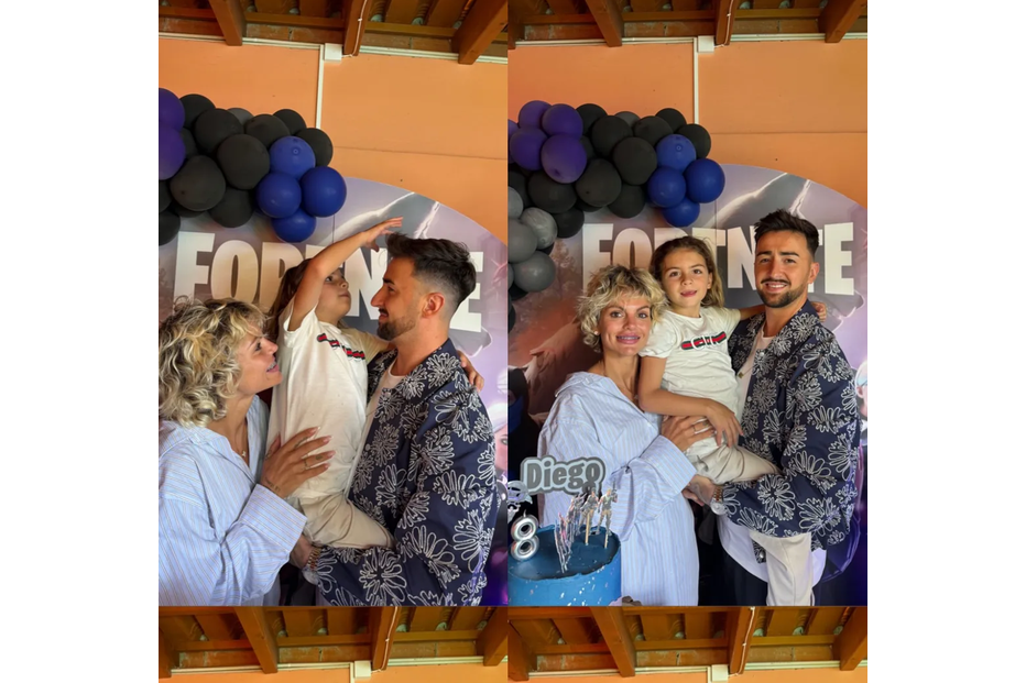 Fanny Rodrigues e João Almeida com o filho