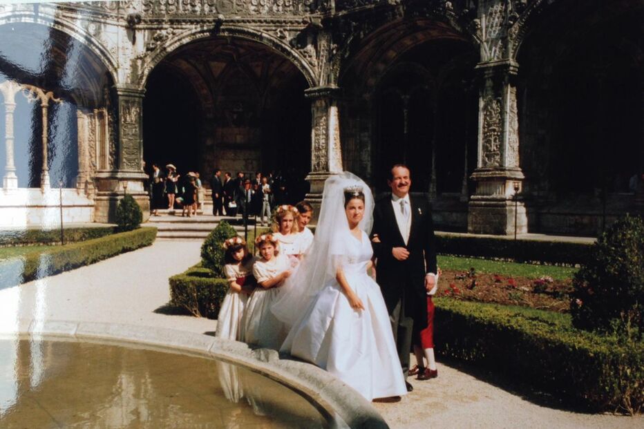 Isabel de Herédia e D. Duarte Pio no casamento
