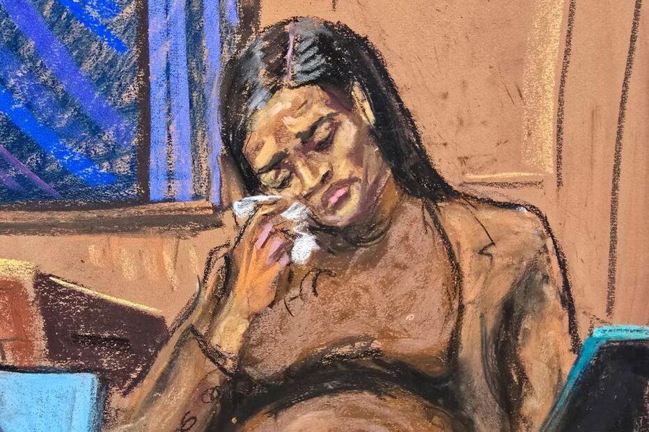 Desenhos de Cassie Ventura em tribunal