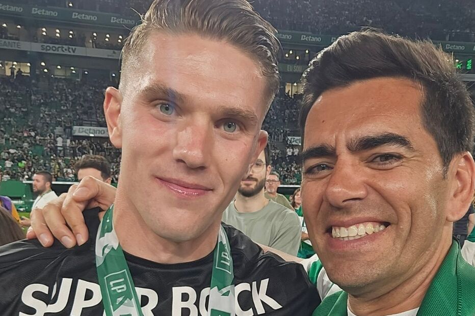 Pedro Fernandes com Viktor Gyökeres