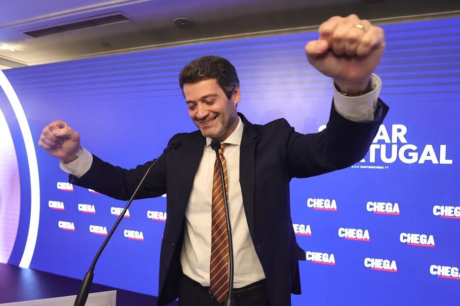 André Ventura na noite eleitoral