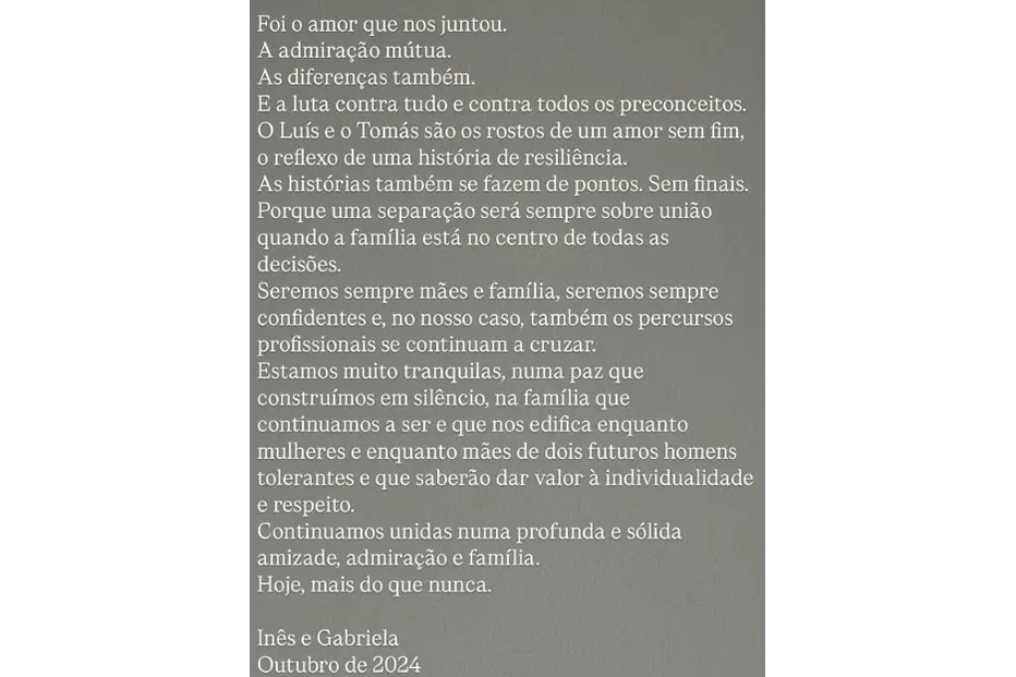 Inês Herédia e Gabriela Sobral falam sobre fim do casamento