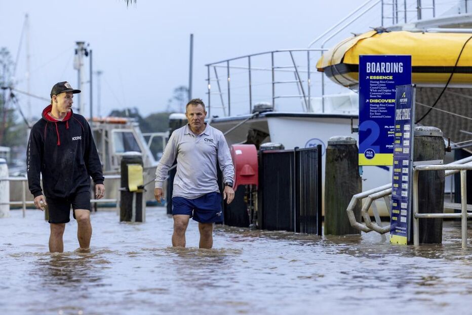 Inundações na cidade de Port Macquarie, a norte de Sydney, Austrália