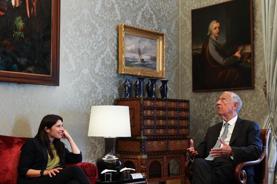 Mariana Mortágua com Marcelo Rebelo de Sousa