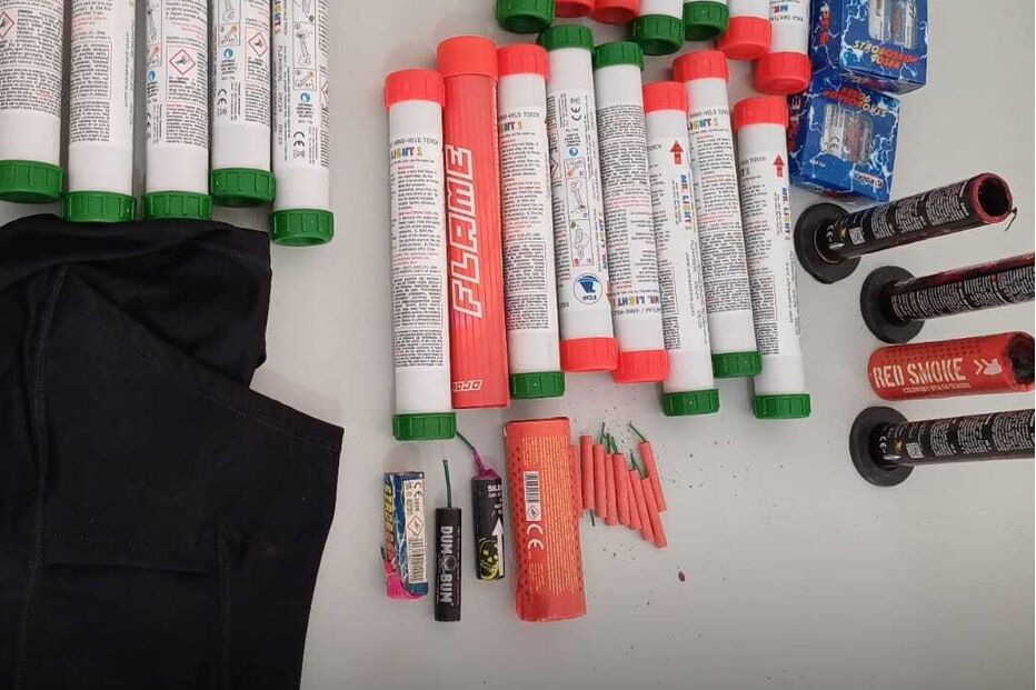 Artigos de pirotecnia apreendidos pela PSP