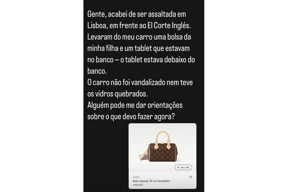 Ex-mulher de Luisão assaltada em Lisboa