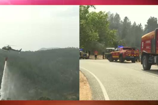 Mais de 80 operacionais e sete meios aéreos acionados para o combate às chamas em Castelo Branco