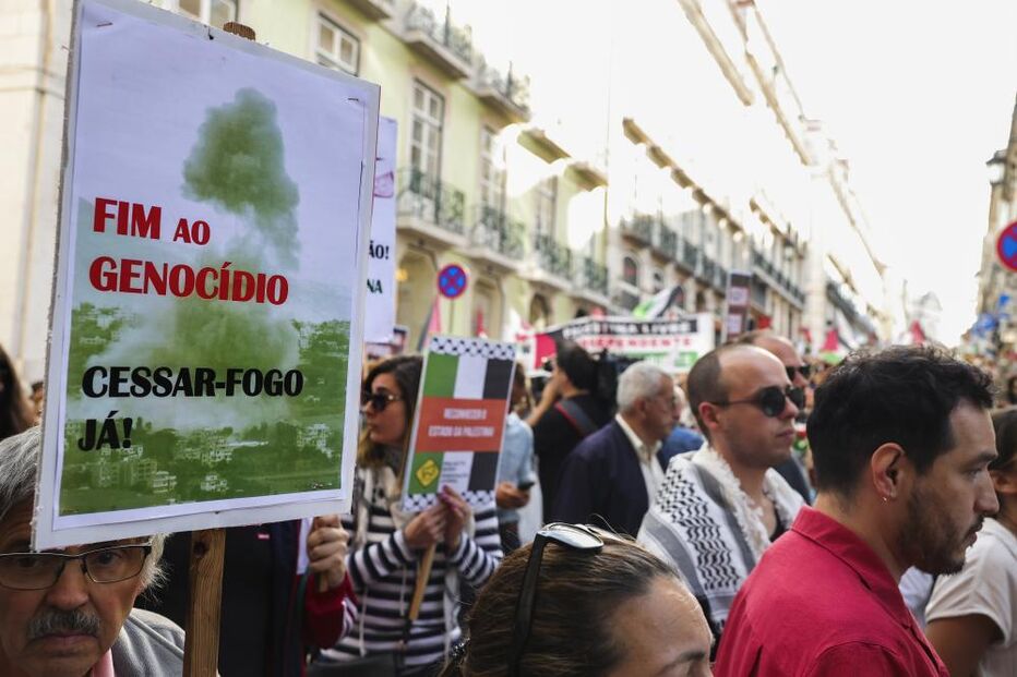 Manifestação em Lisboa exige fim do genocídio em Gaza e reconhecimento da Palestina