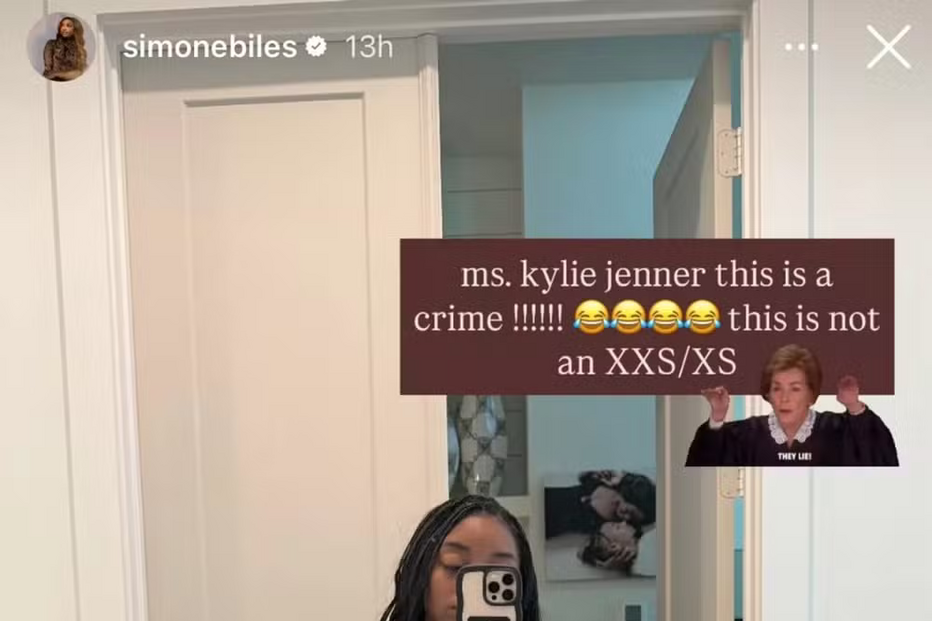 Simone Biles critica tamanho de roupa da Kylie Jenner