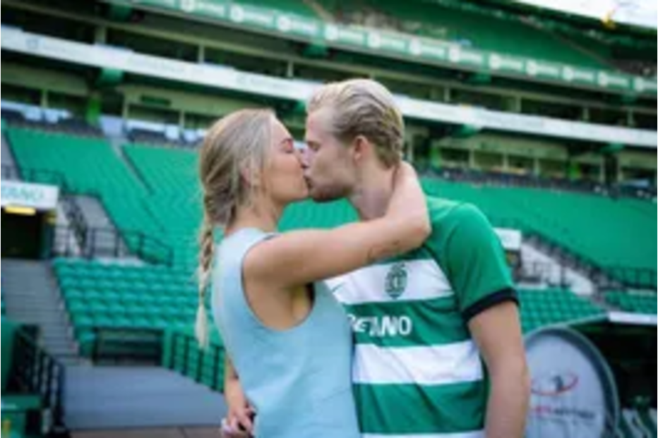 Namoradas de Hjulmand e Gyökeres mostram apoio aos jogadores do Sporting em Lisboa.
