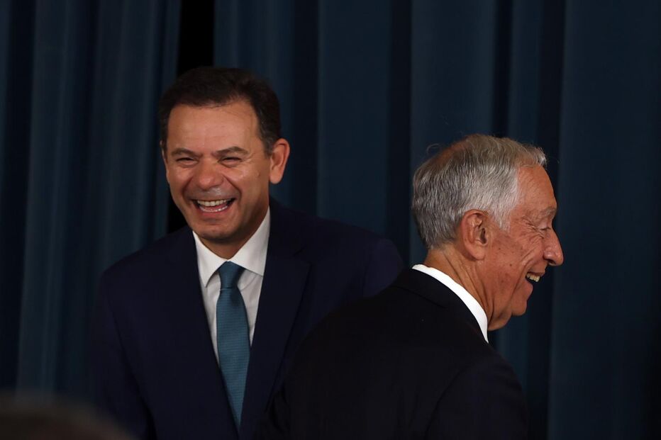 Marcelo Rebelo de Sousa e secretários de Estado na cerimónia no Palácio da Ajuda