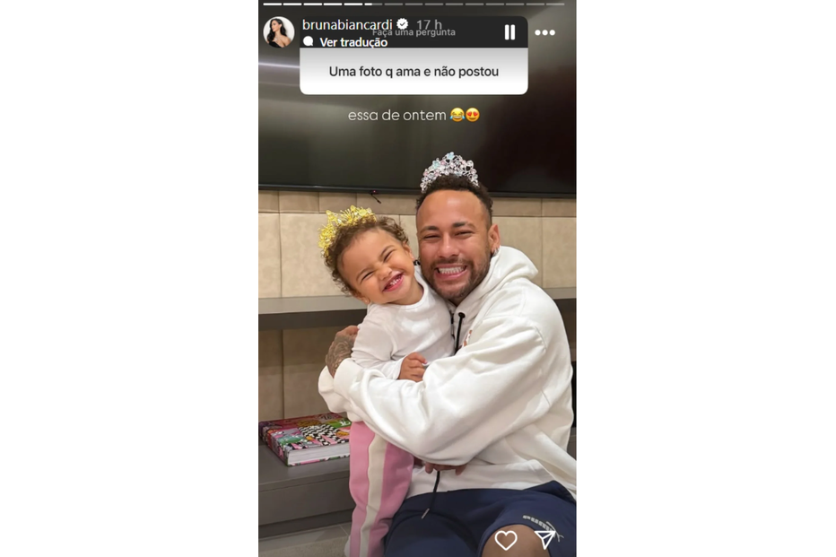 Bruna Biancardi revela foto de Neymar com a filha Mavie
